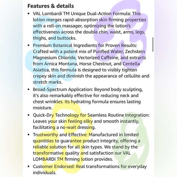 VAL Lombardi Anti Cellulite Firming Rollon Magnesium - Picture 5 of 10